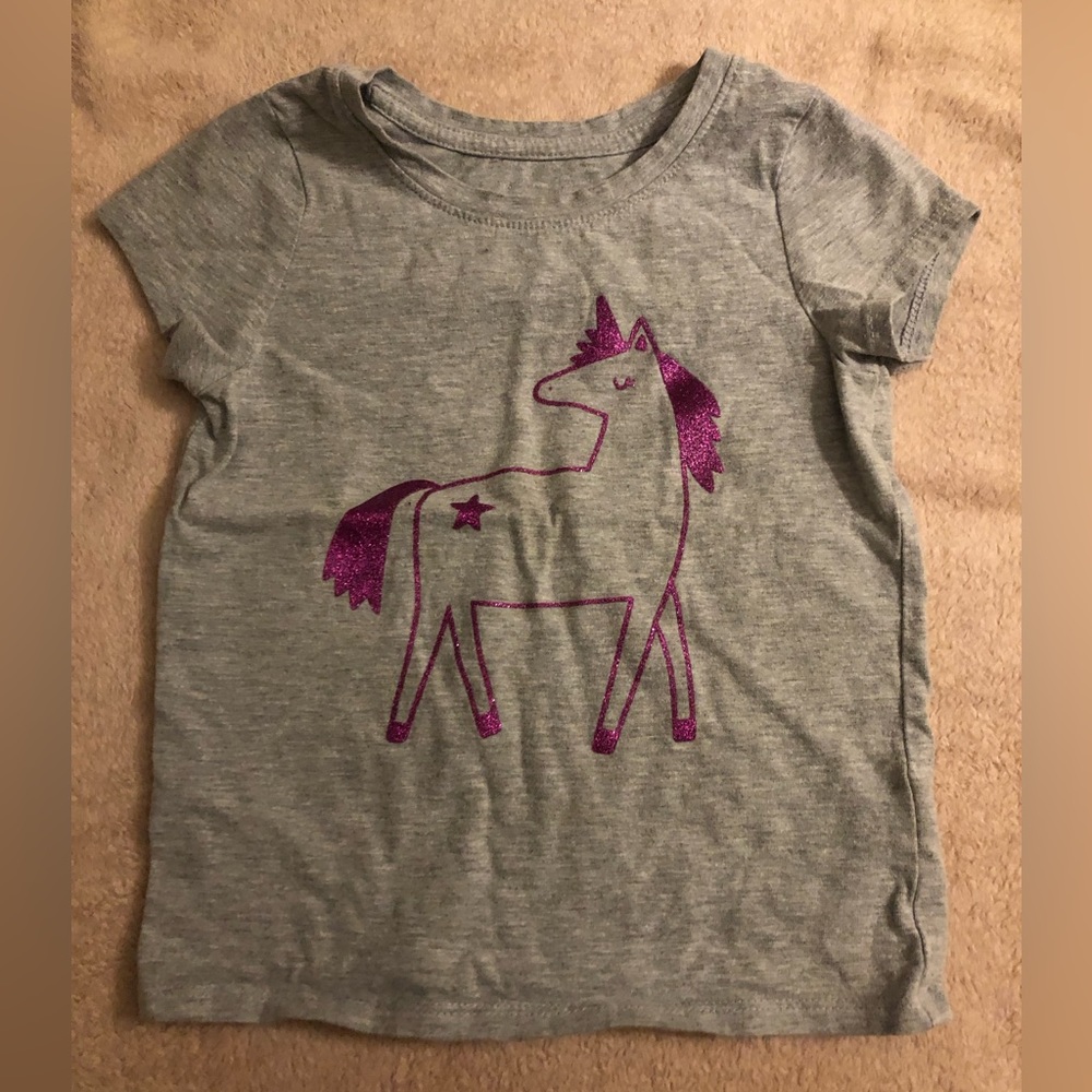 Cat & Jack 3T Purple Sparkle Unicorn T-shirt; smoke and pet free home, *like new